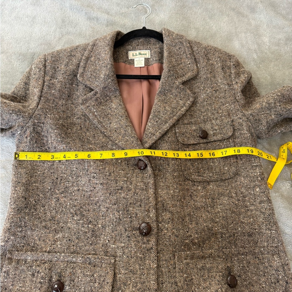 Vintage L.L. Bean Wool Tweed Blazer Jacket Size 12 USA Heritage Preppy Tailored - Picture 6 of 13